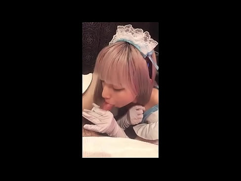 ❤️ جاپاني بت [میوکا]، د فرانسوي نوکرۍ جامې، لومړۍ برخه، بلو جاب او د لوشن سره ټوکر مقعد پورن